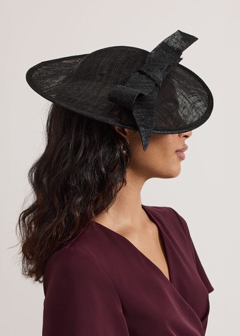 Phase Eight Black Bow Disc Hats Black USA | 3701849-QD